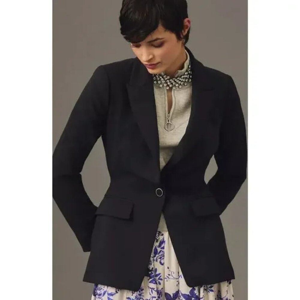 Maeve By Anthropologie Boudoir Back-Cutout Blazer. SZ M - Picture 1 of 8
